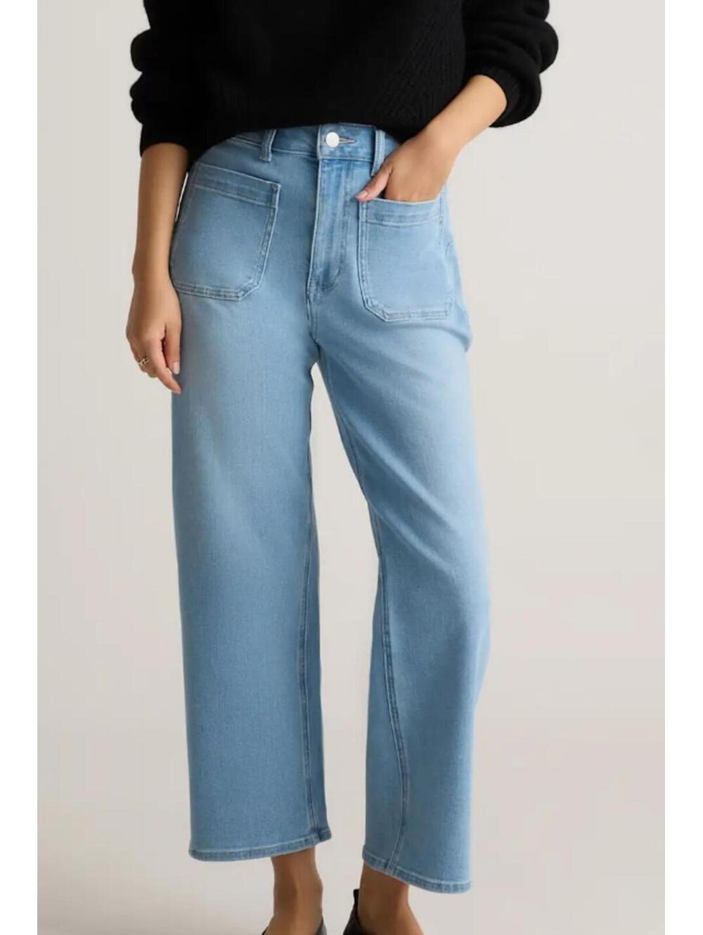 Quince Organic Cotton Stretch High Rise Wide Leg Jean - Women's 32 NWOT